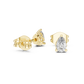 V Prong Pear Cut Lab Diamond Stud Earrings