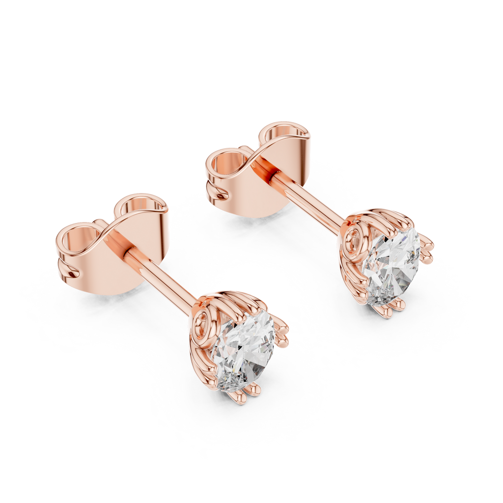 Oval Cut Lab DIamond Gold Stud Earrings