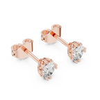 Oval Cut Lab DIamond Gold Stud Earrings