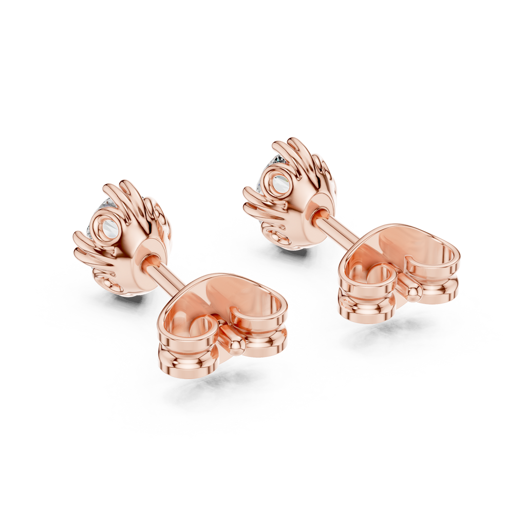 Oval Cut Lab DIamond Gold Stud Earrings