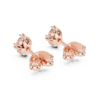 Oval Cut Lab DIamond Gold Stud Earrings