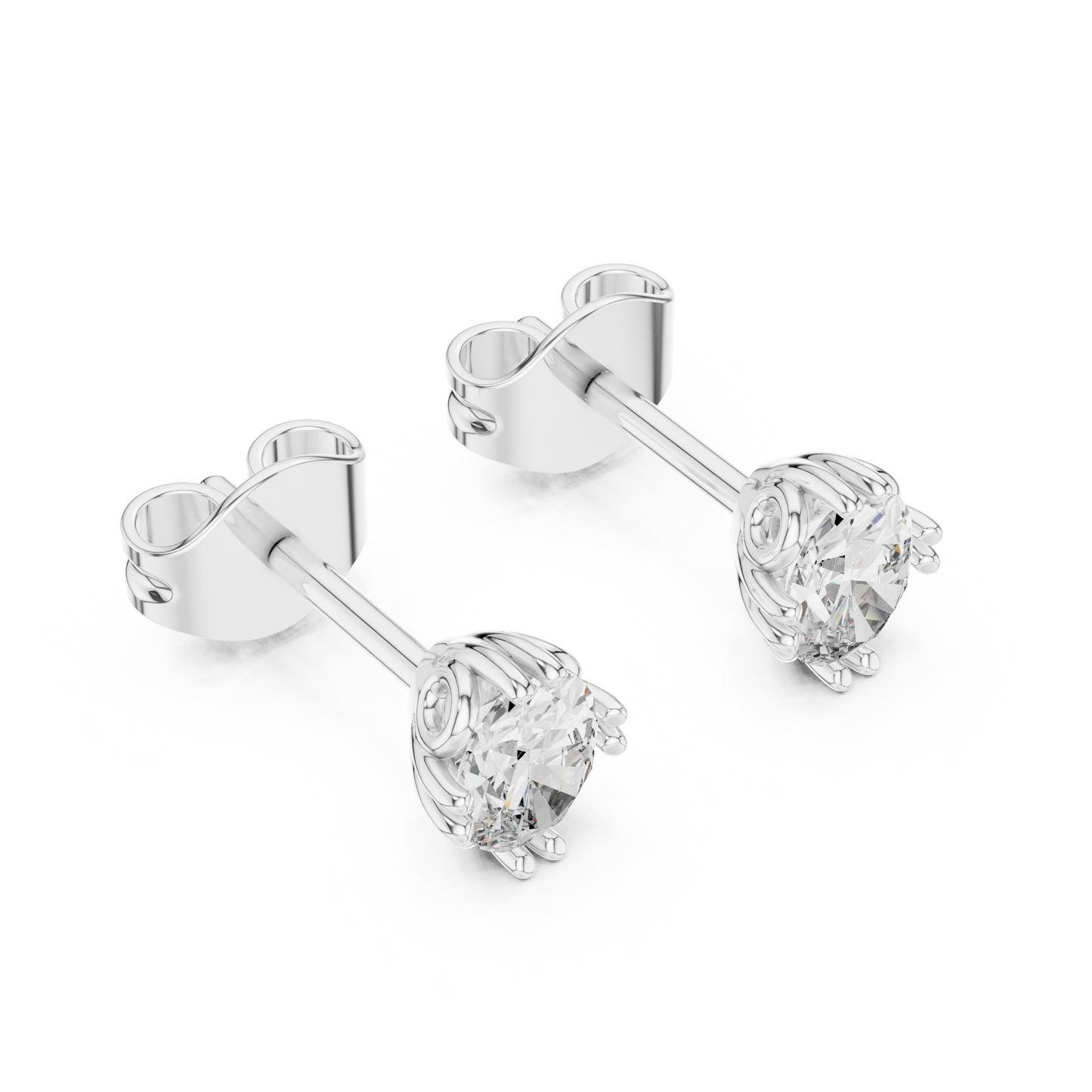 Oval Cut Lab DIamond Gold Stud Earrings