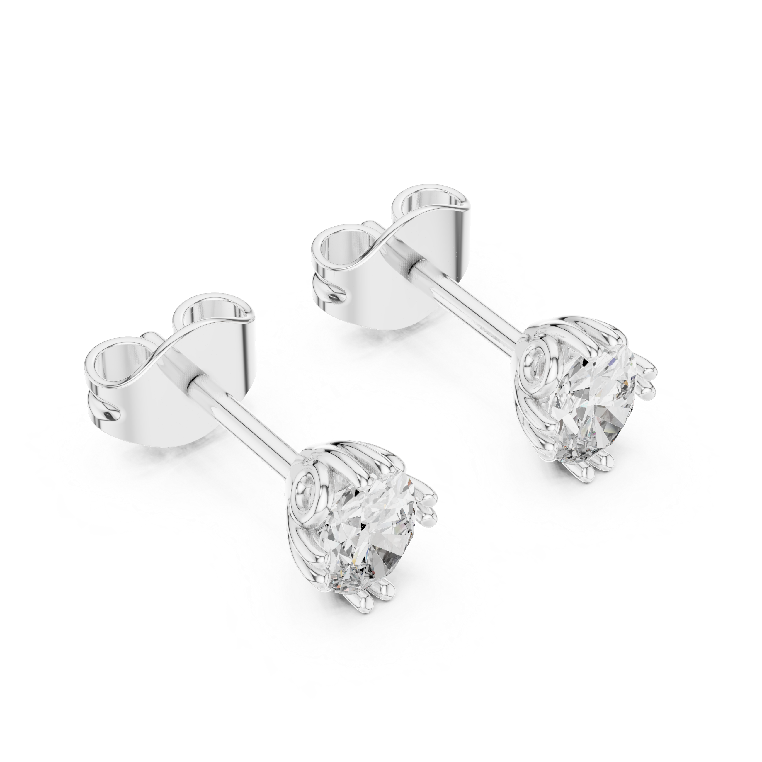 Oval Cut Lab DIamond Gold Stud Earrings