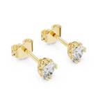 Oval Cut Lab DIamond Gold Stud Earrings