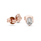 Oval Cut Lab DIamond Gold Stud Earrings
