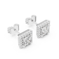 1 Carat Princess Cut Diamond Halo Stud Earrings