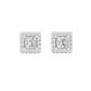 1 Carat Princess Cut Diamond Halo Stud Earrings