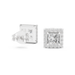 1 Carat Princess Cut Diamond Halo Stud Earrings