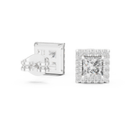 1 Carat Princess Cut Diamond Halo Stud Earrings