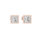 Princess Cut Lab Diamond Bezel Set Stud Earrings