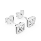 Princess Cut Lab Diamond Bezel Set Stud Earrings