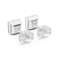 Princess Cut Lab Diamond Bezel Set Stud Earrings