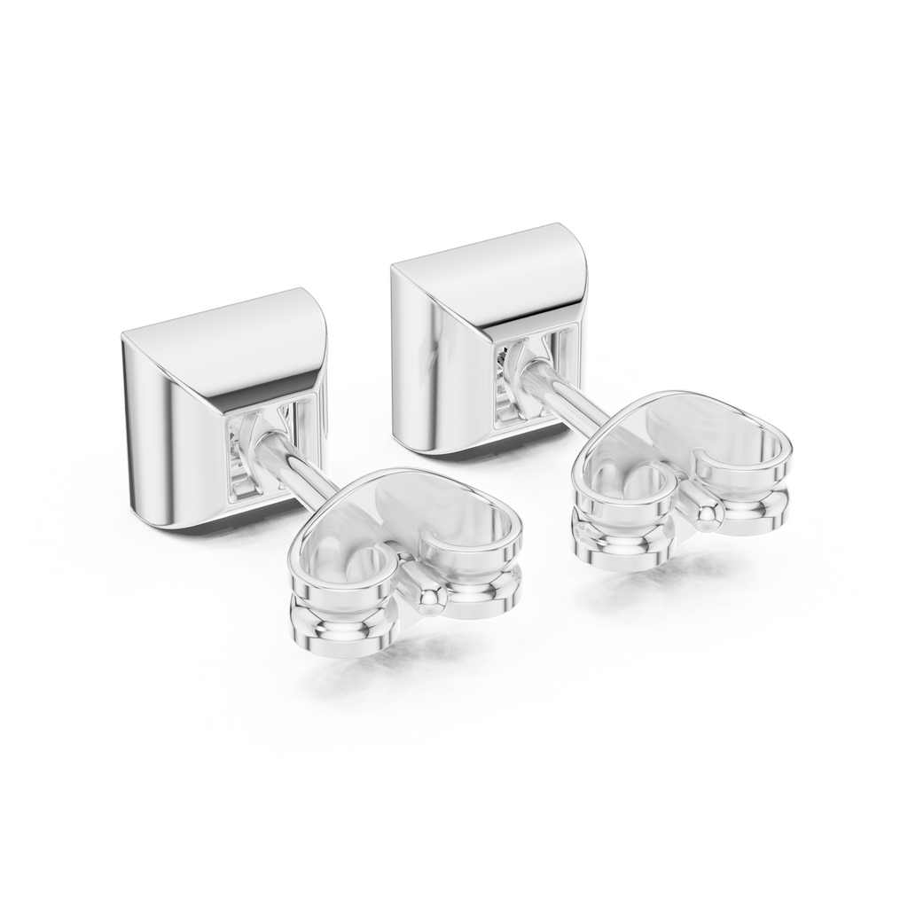 Princess Cut Lab Diamond Bezel Set Stud Earrings