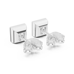 Princess Cut Lab Diamond Bezel Set Stud Earrings