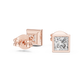Princess Cut Lab Diamond Bezel Set Stud Earrings