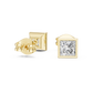 Princess Cut Lab Diamond Bezel Set Stud Earrings