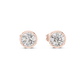 1 Carat Bezel Set Round Diamond Stud Earrings