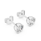 1 Carat Bezel Set Round Diamond Stud Earrings