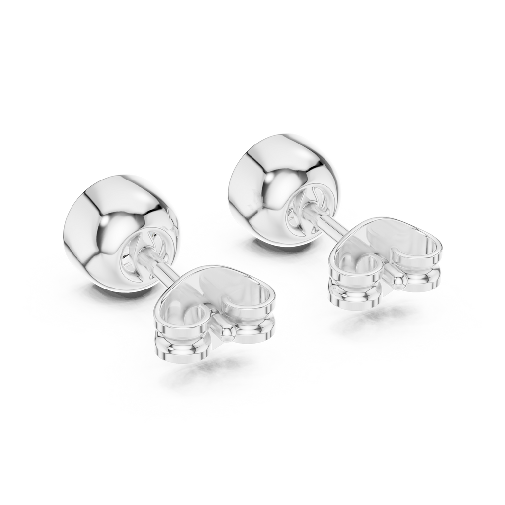 1 Carat Bezel Set Round Diamond Stud Earrings