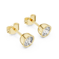 1 Carat Bezel Set Round Diamond Stud Earrings