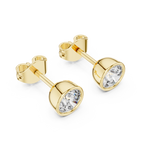 1 Carat Bezel Set Round Diamond Stud Earrings