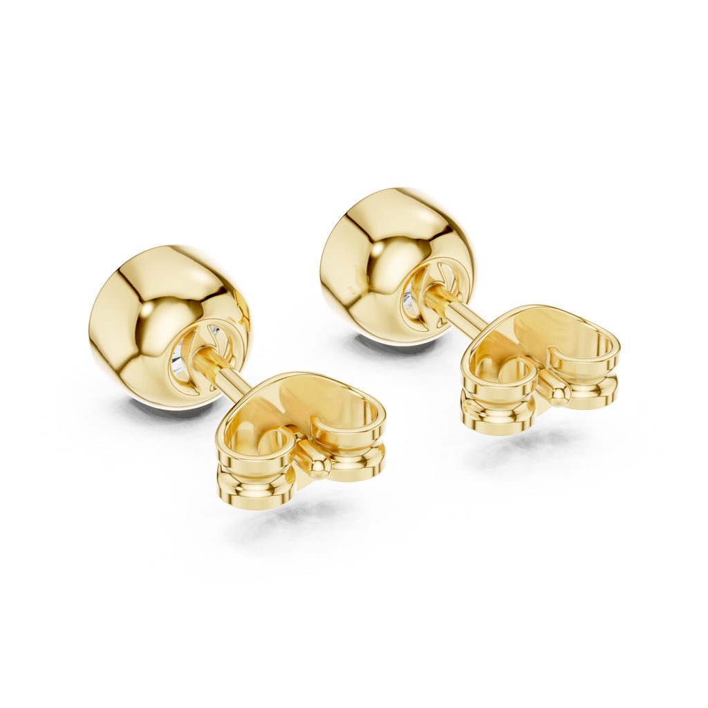 1 Carat Bezel Set Round Diamond Stud Earrings