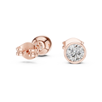1 Carat Bezel Set Round Diamond Stud Earrings