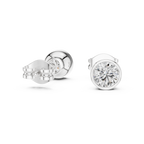 1 Carat Bezel Set Round Diamond Stud Earrings