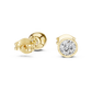 1 Carat Bezel Set Round Diamond Stud Earrings