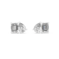 2 Carat Pear And Emerald Diamond Stud Earrings