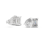 2 Carat Pear And Emerald Diamond Stud Earrings