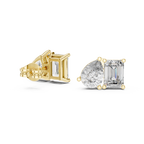 2 Carat Pear And Emerald Diamond Stud Earrings