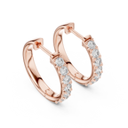 Round Cut Lab Diamond Fancy Hoop Earrings