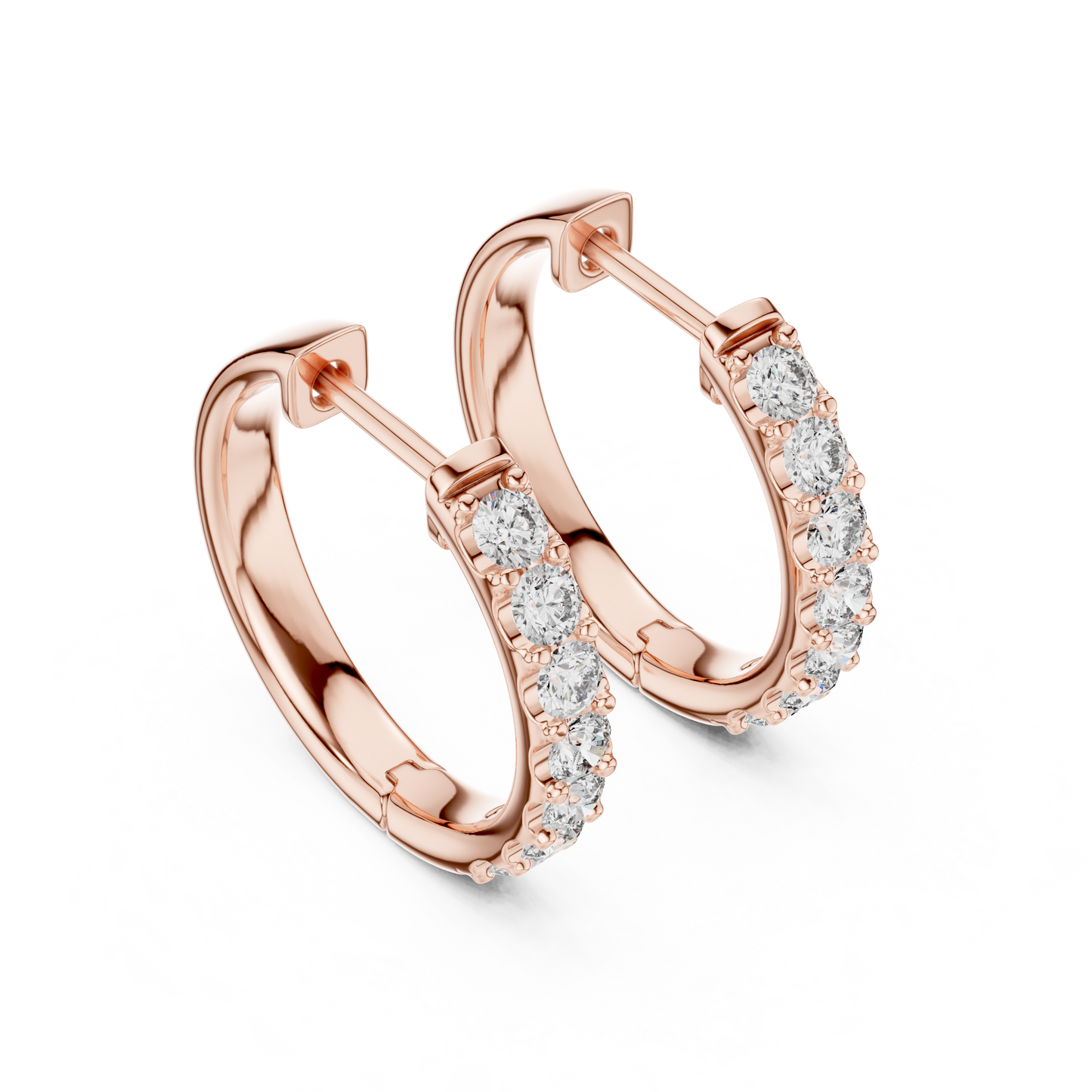 Round Cut Lab Diamond Fancy Hoop Earrings