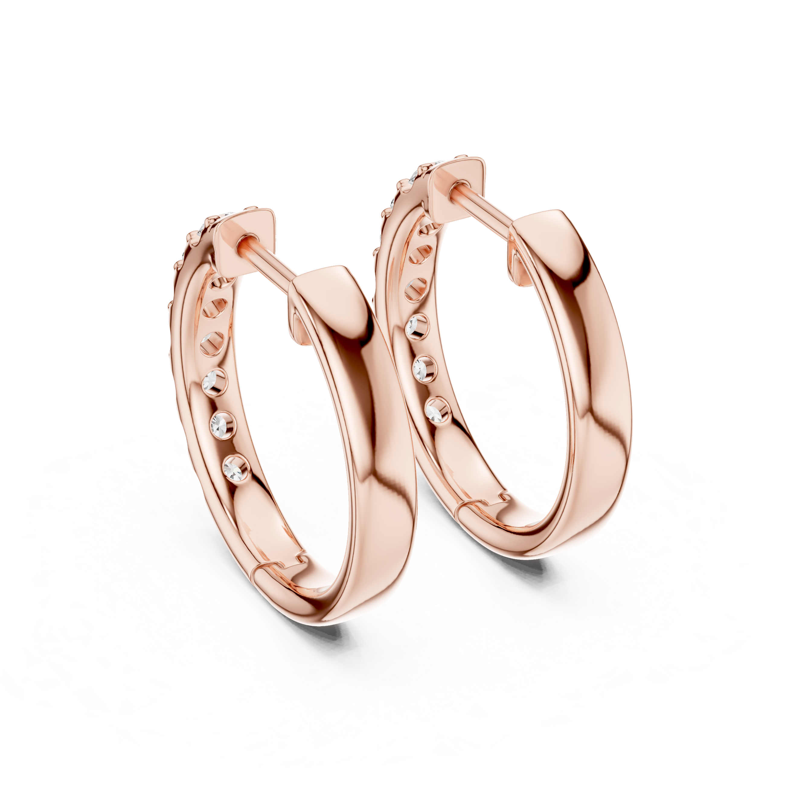 Round Cut Lab Diamond Fancy Hoop Earrings