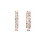 Round Cut Lab Diamond Fancy Hoop Earrings