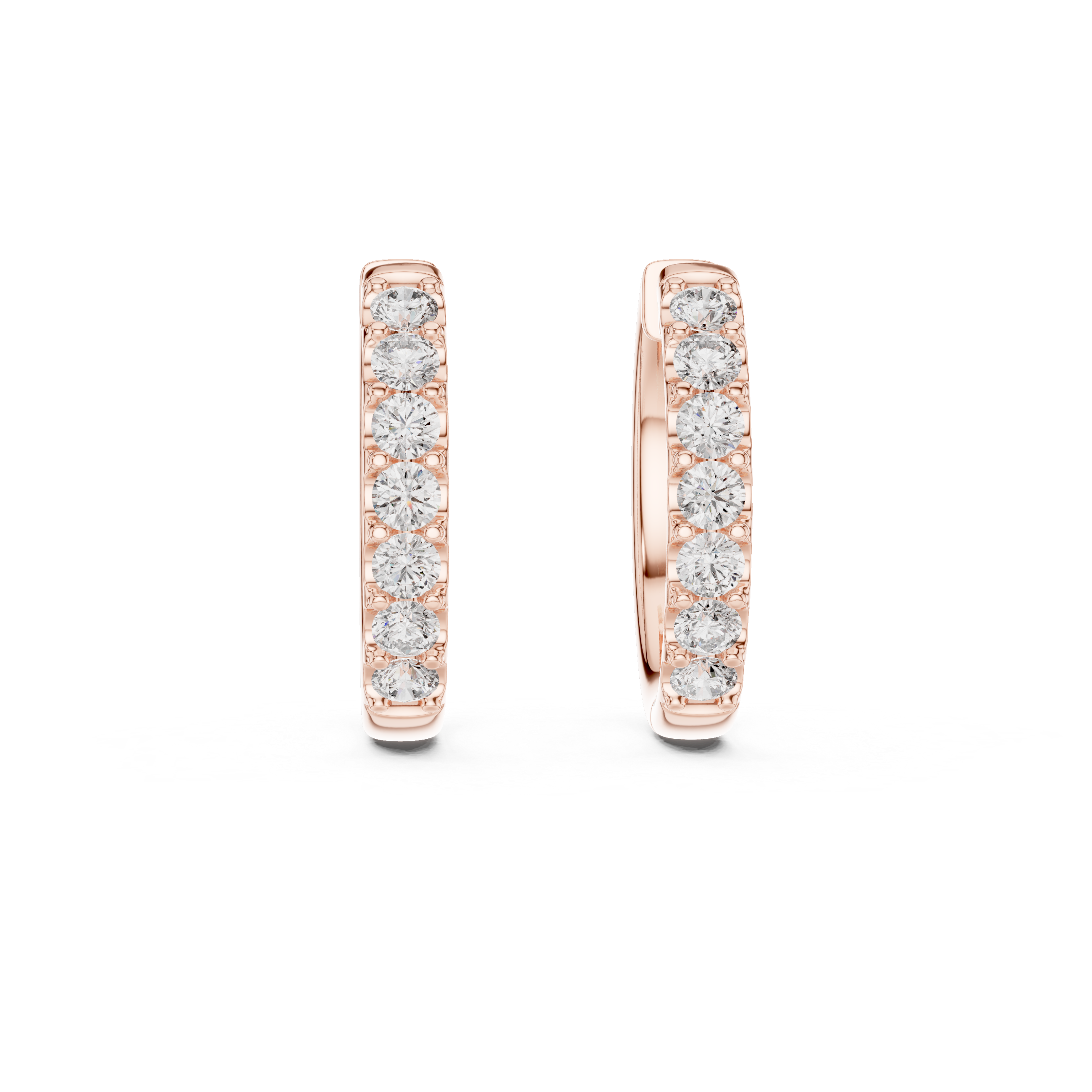 Round Cut Lab Diamond Fancy Hoop Earrings