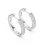Round Cut Lab Diamond Fancy Hoop Earrings
