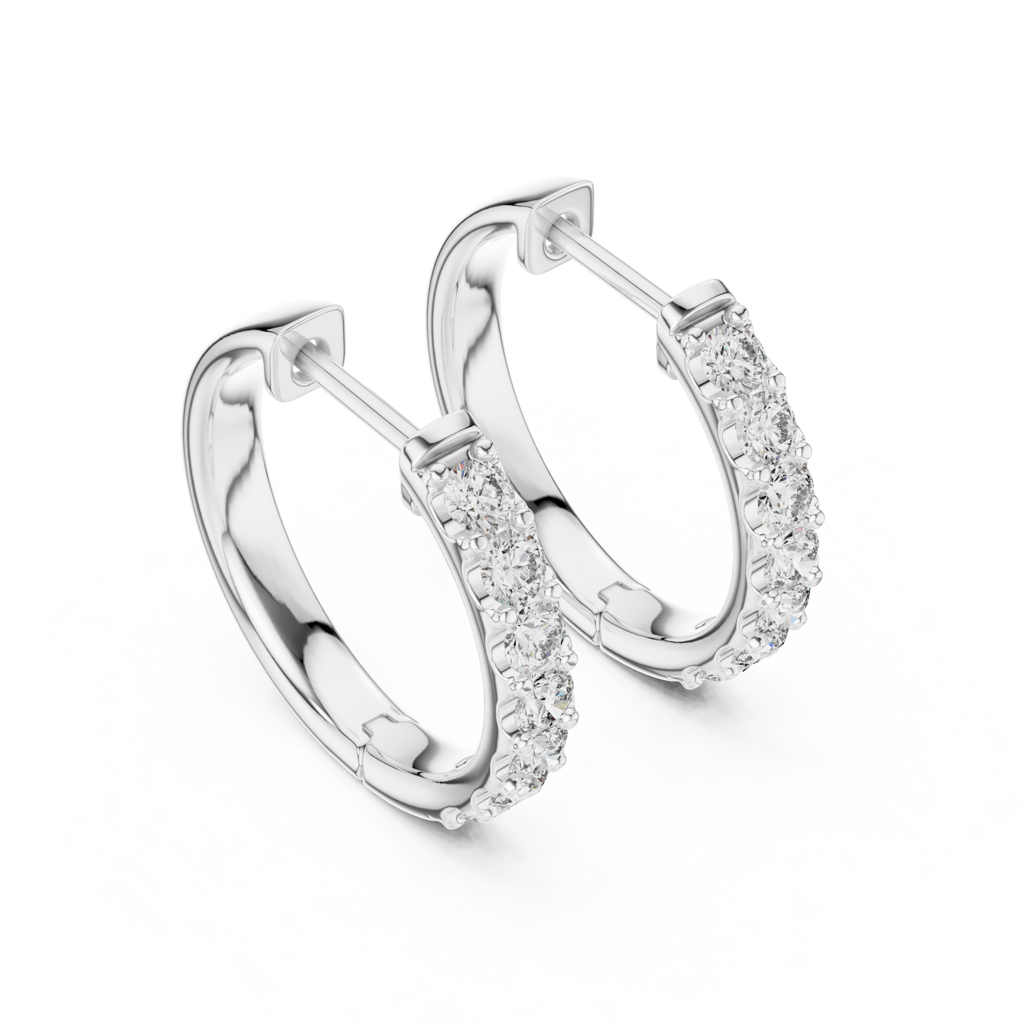 Round Cut Lab Diamond Fancy Hoop Earrings
