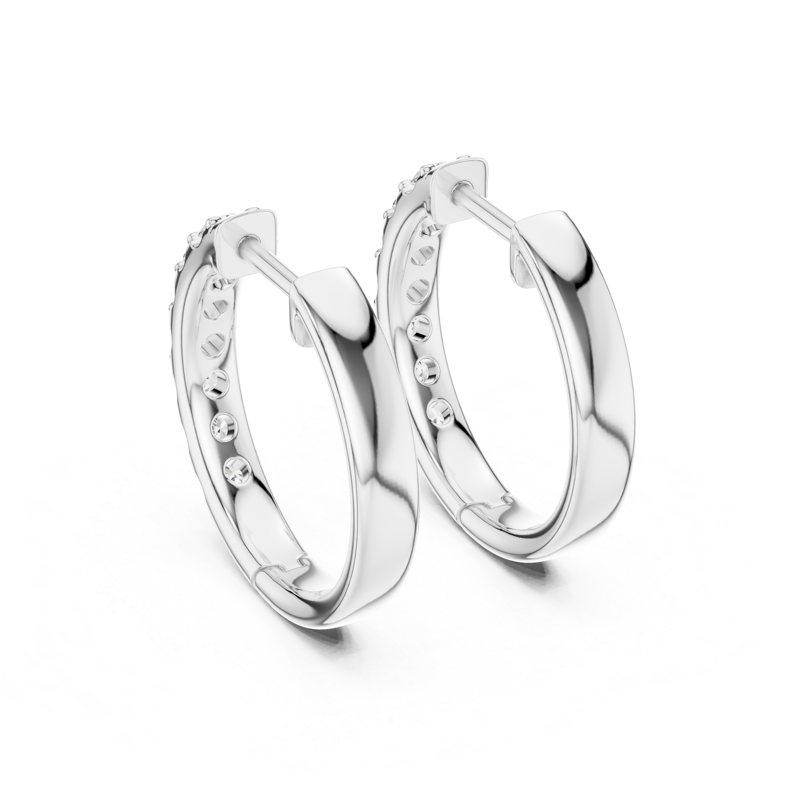 Round Cut Lab Diamond Fancy Hoop Earrings