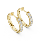 Round Cut Lab Diamond Fancy Hoop Earrings