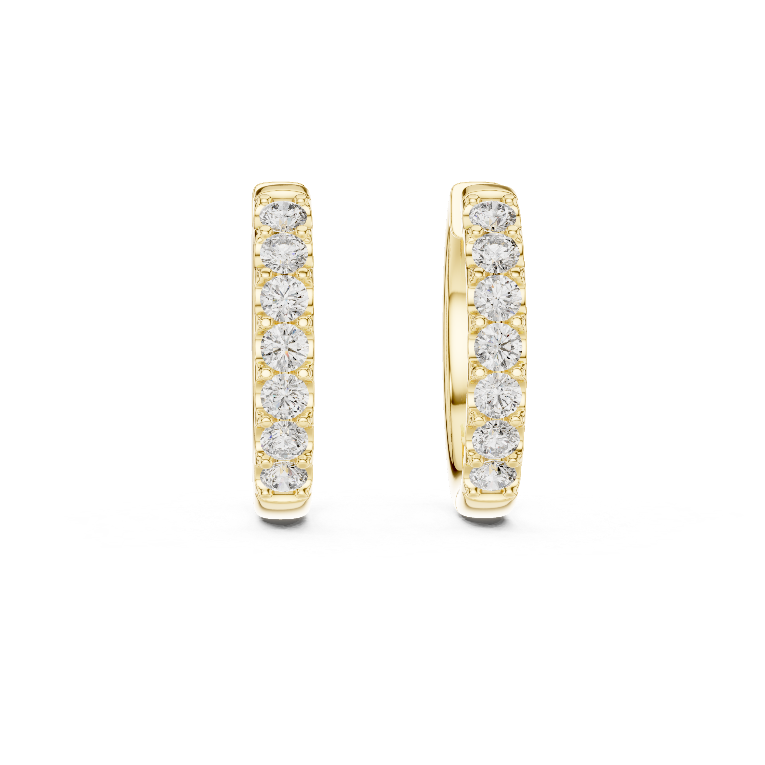 Round Cut Lab Diamond Fancy Hoop Earrings