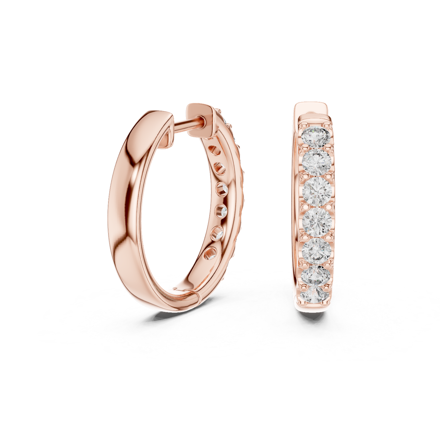 Round Cut Lab Diamond Fancy Hoop Earrings