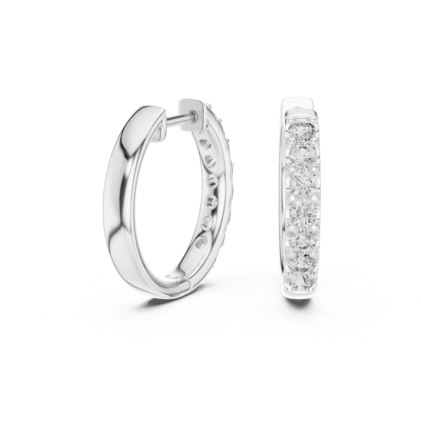 Round Cut Lab Diamond Fancy Hoop Earrings