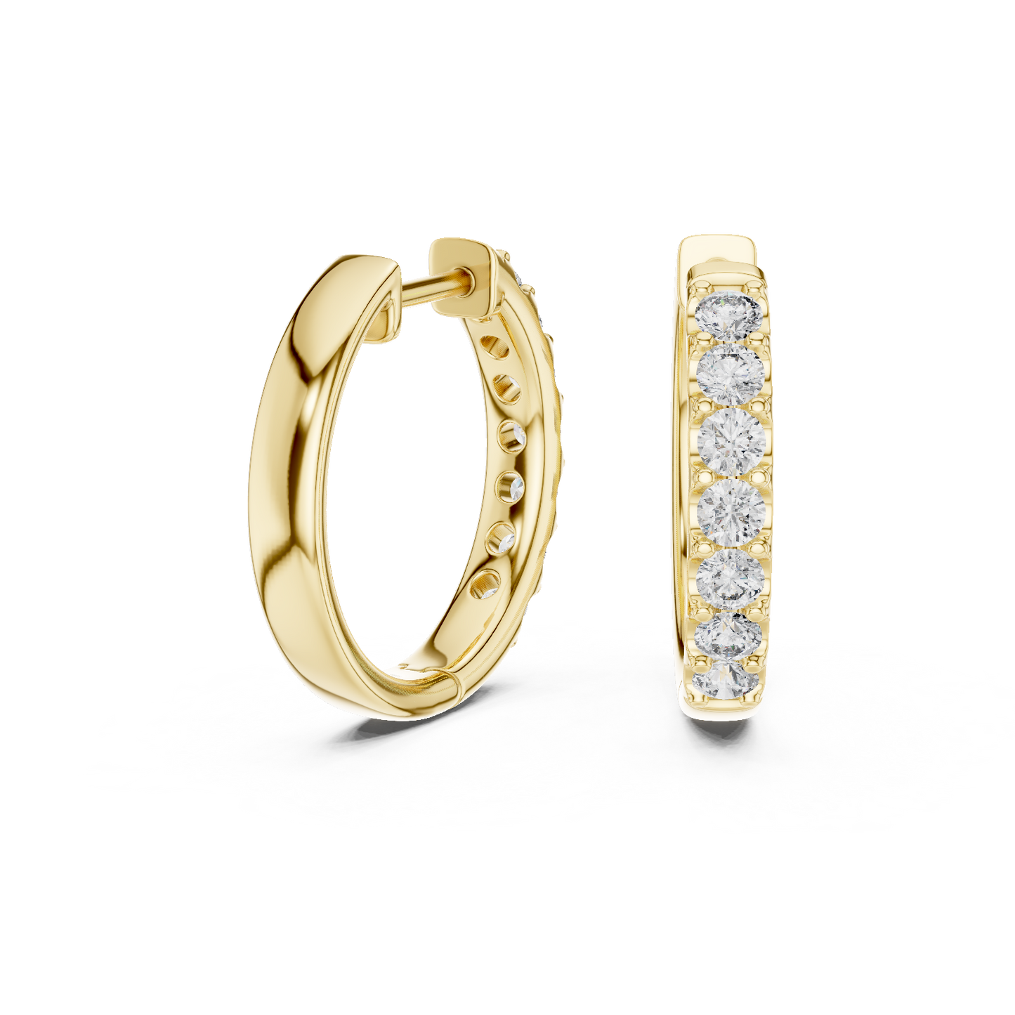 Round Cut Lab Diamond Fancy Hoop Earrings