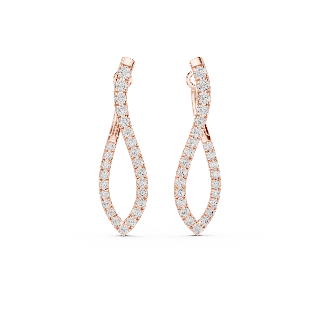 Unique Round Cut Lab Diamond Hoop Earrings