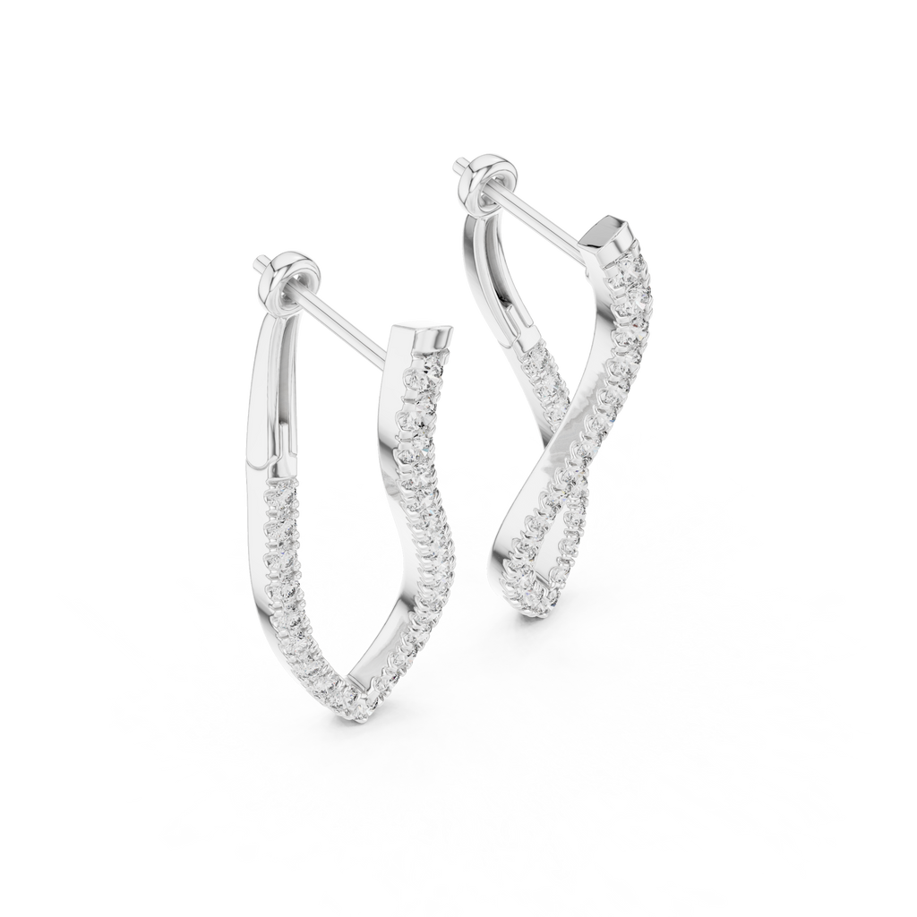 Unique Round Cut Lab Diamond Hoop Earrings