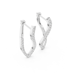 Unique Round Cut Lab Diamond Hoop Earrings