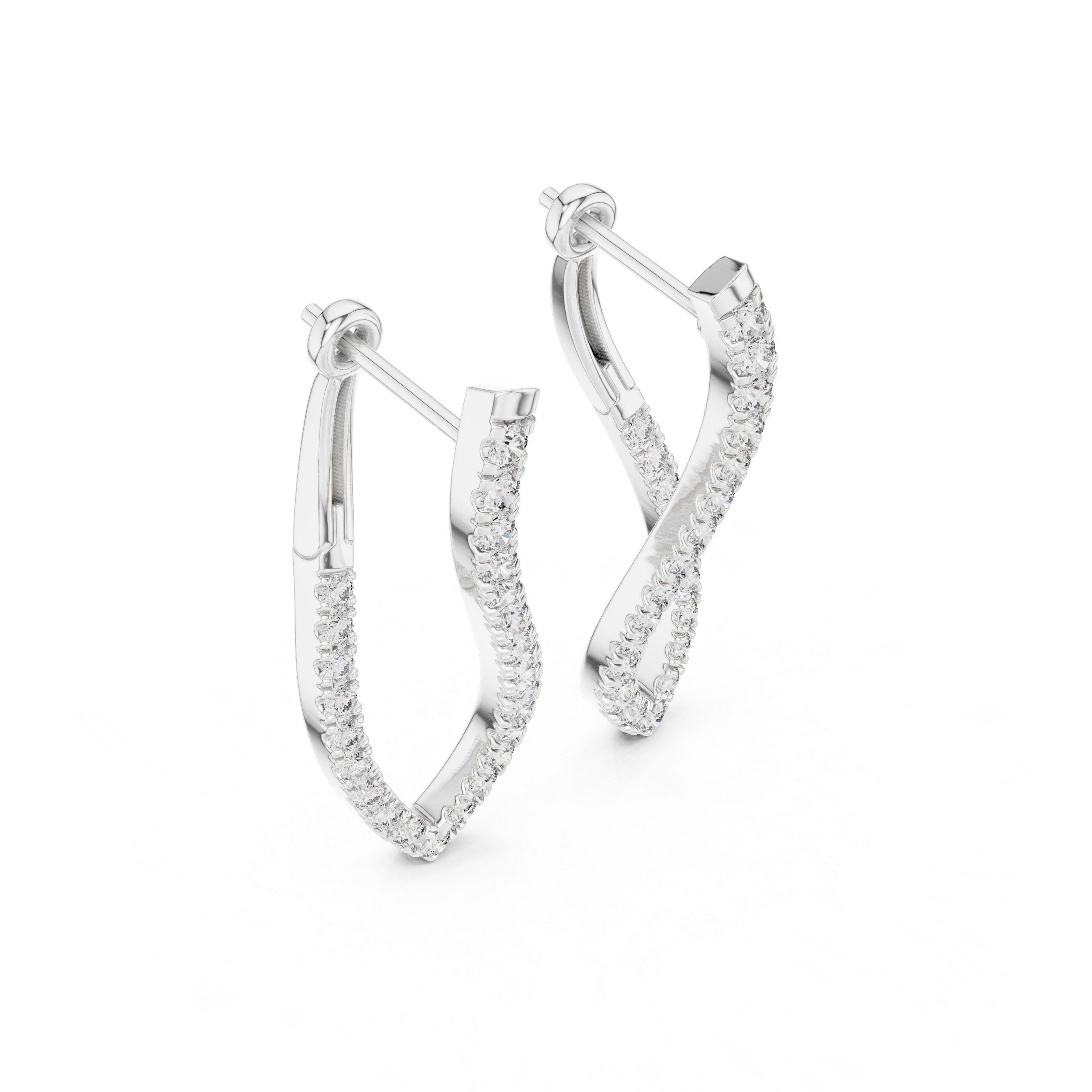 Unique Round Cut Lab Diamond Hoop Earrings