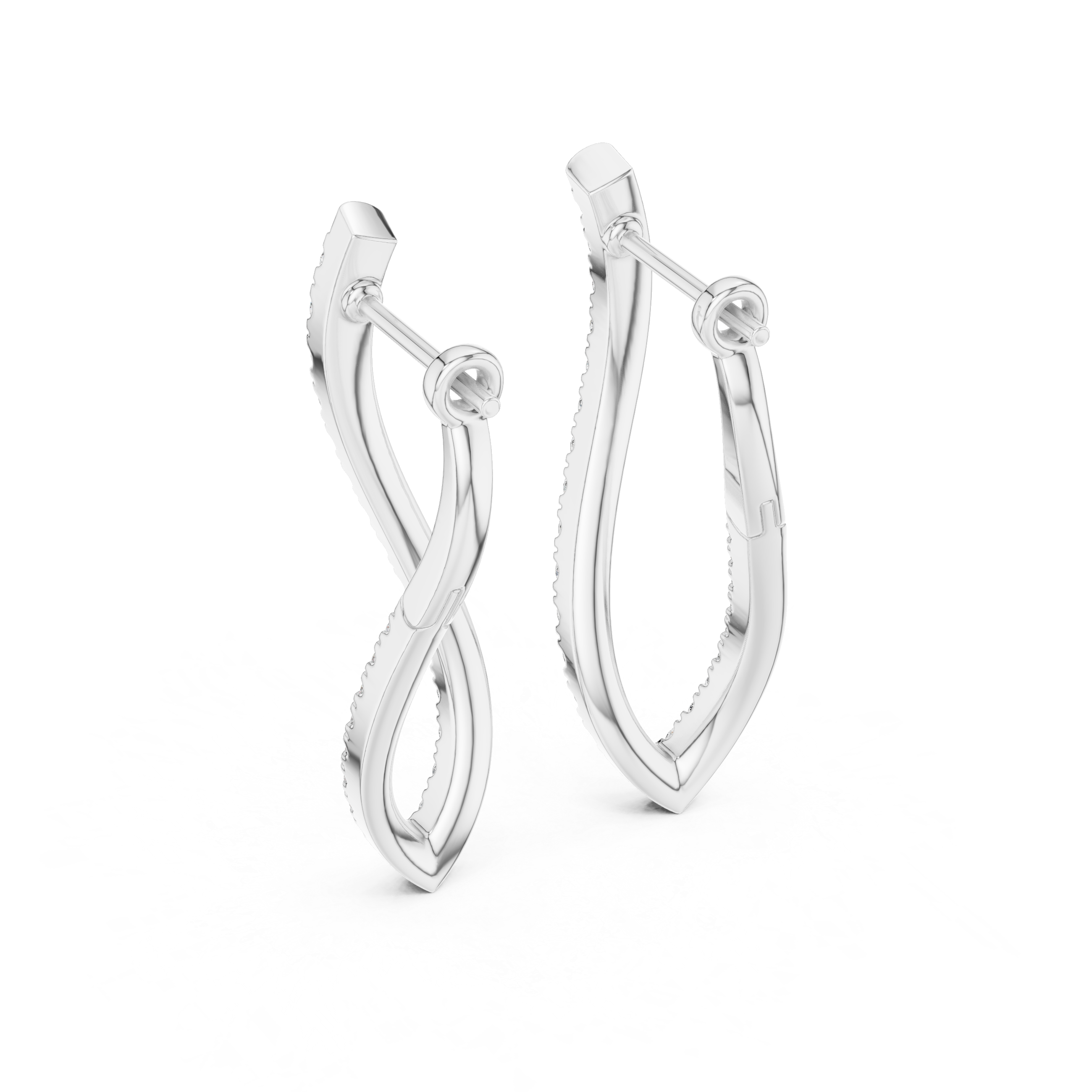 Unique Round Cut Lab Diamond Hoop Earrings